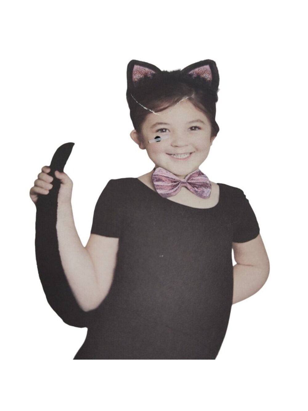 Way To Celebrate Halloween 3 Pc Cat Kit Costume Ears Headband Bow Tail Pink NEW